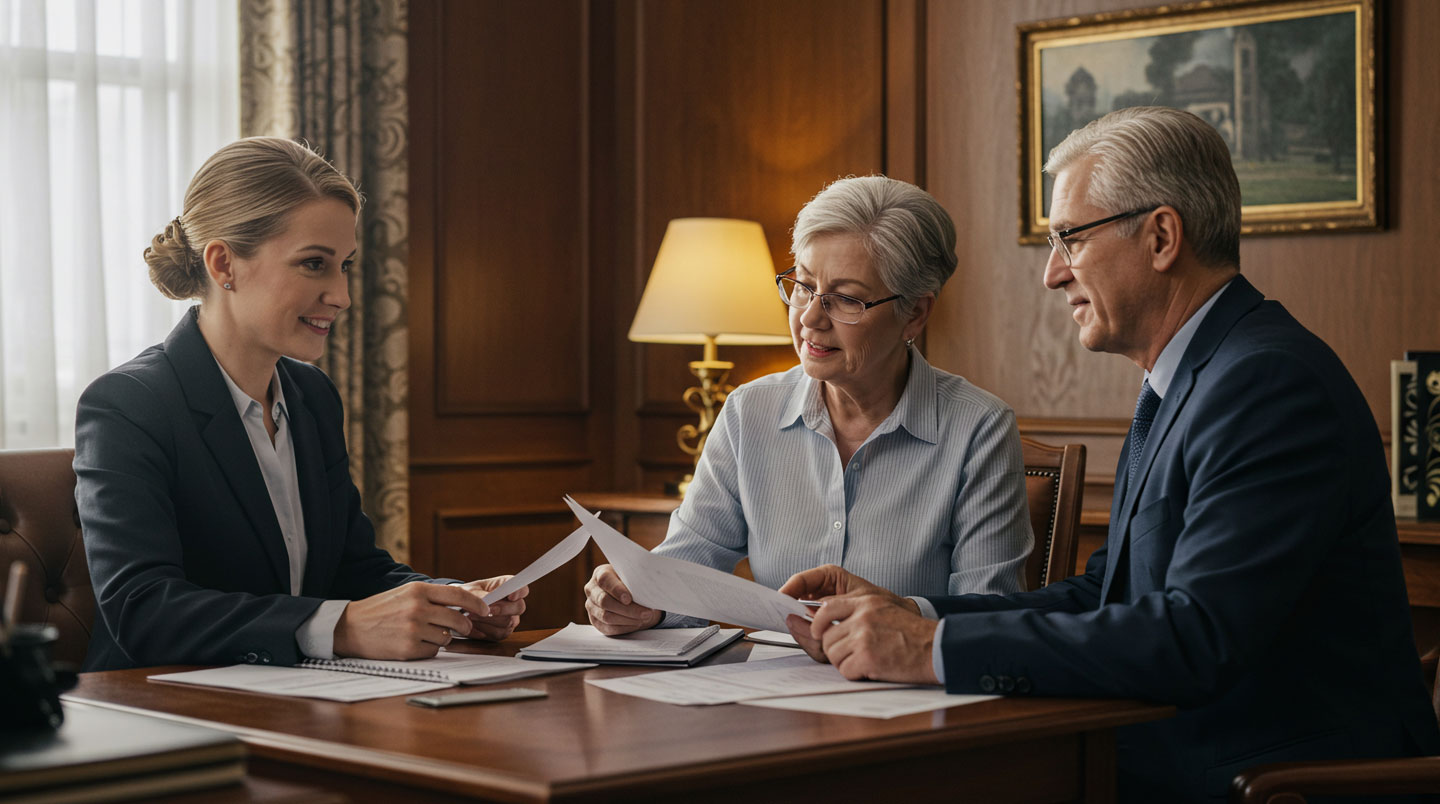 Relevé de points annuel Agirc-Arrco posé sur bureau avec calculatrice montrant les colonnes points acquis et valeur du point